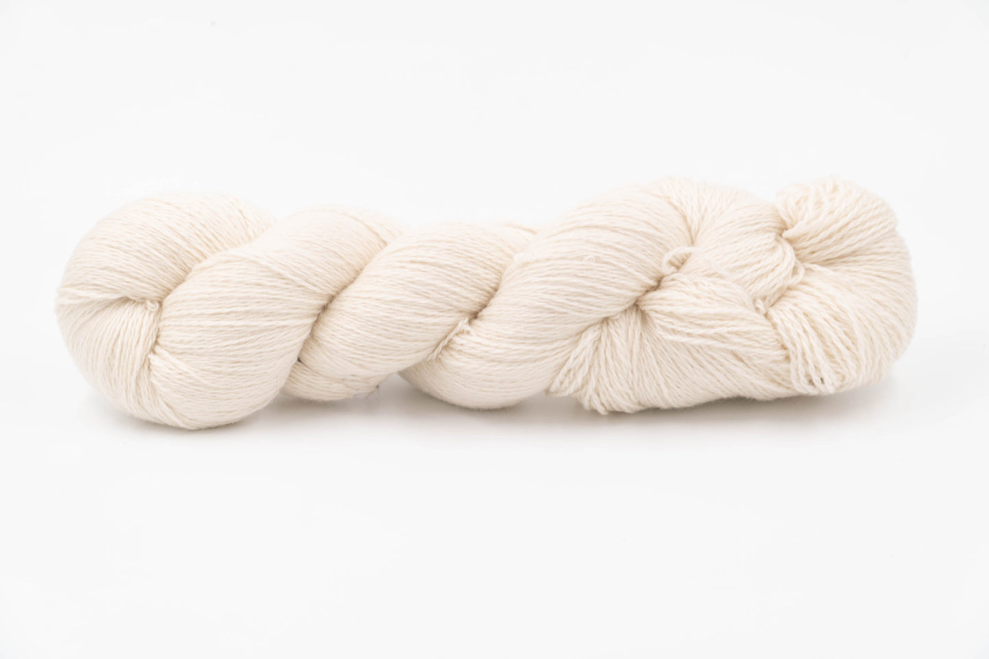 Sheep Wool/Cashmere Blend Yarn - Natural White - Fingering-Yarn Skein-ULA+LIA