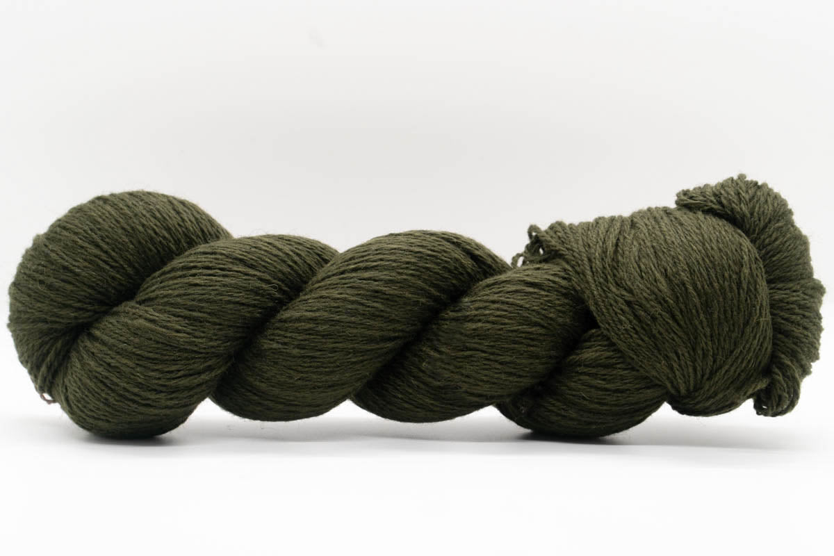 Sheep Wool/Cashmere Blend Yarn - Olive Green - Fingering-Yarn Skein-ULA+LIA