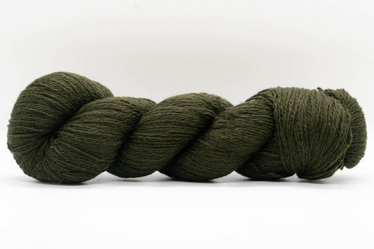 Sheep Wool/Cashmere Blend Yarn - Olive Green - Lace-Yarn Skein-ULA+LIA