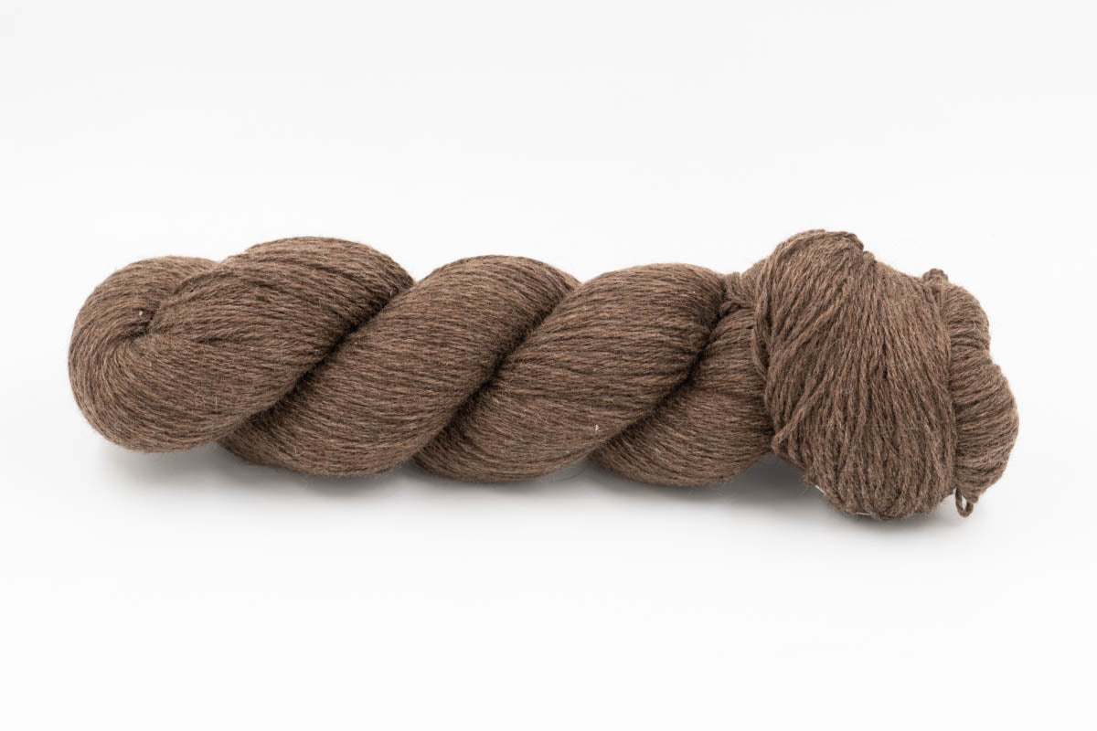 Baby Yak Wool Yarn - Undyed Milk Chocolate Brown - Fingering-Yarn Skein-ULA+LIA