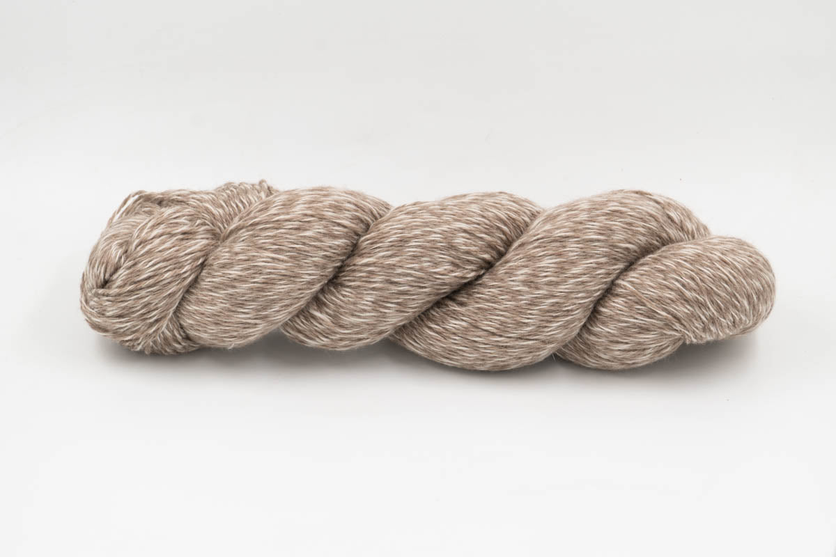 Cashmere Yarn - Undyed Marled Cream/Warm Gray - Fingering-Yarn Skein-ULA+LIA